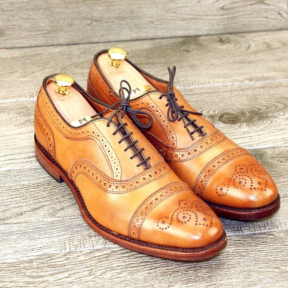 * NIB * $395 Allen Edmonds STRAND Oxford 9 D Walnut * add $15 new Trees - Picture 9 of 13